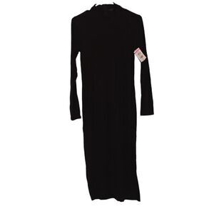NEW Halogen  Black Long Sleeve Midi Dress women Size XS